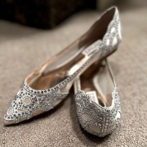 Badgley Mischka Gigi pointed toe flat ivory bridal